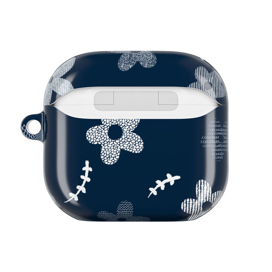 Navy Daisy Floral AirPod Case — Cute Protective Silicone Cover