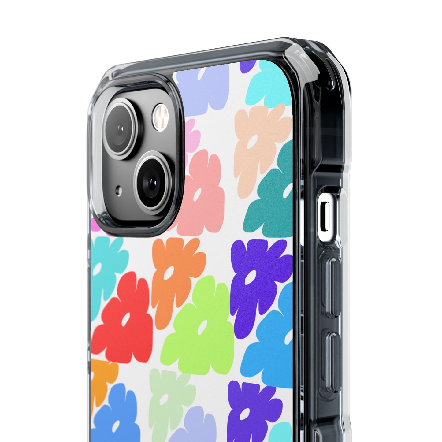 Clear Impact Phone Case — Colorful Abstract Floral Pattern, Magnetic, Protective