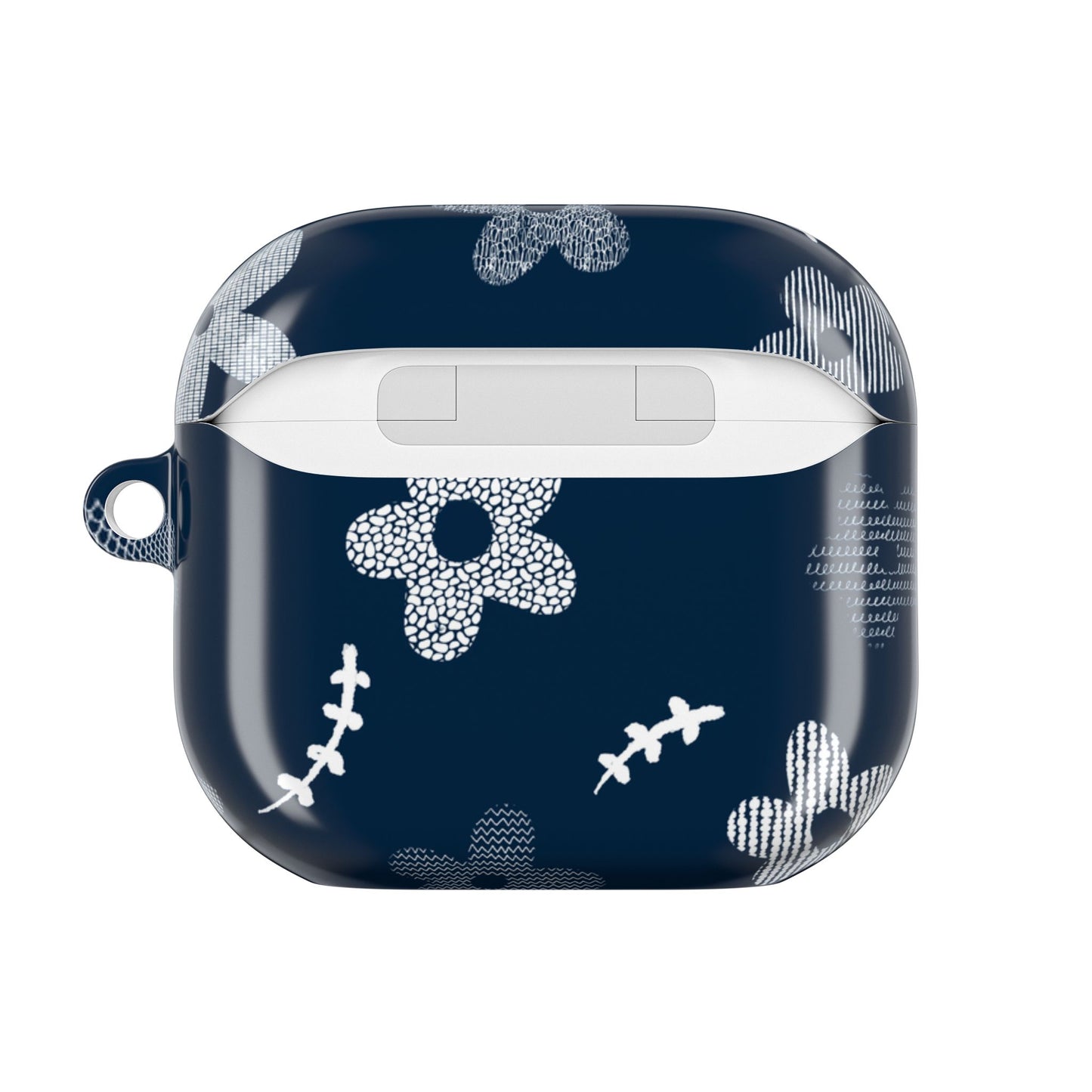 Navy Daisy Floral AirPod Case — Cute Protective Silicone Cover