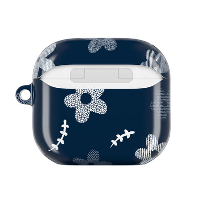 Navy Daisy Floral AirPod Case — Cute Protective Silicone Cover