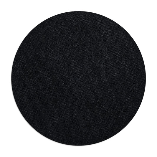 Monstera Blue Round Mouse Pad — Tropical Leaf Desk Mat