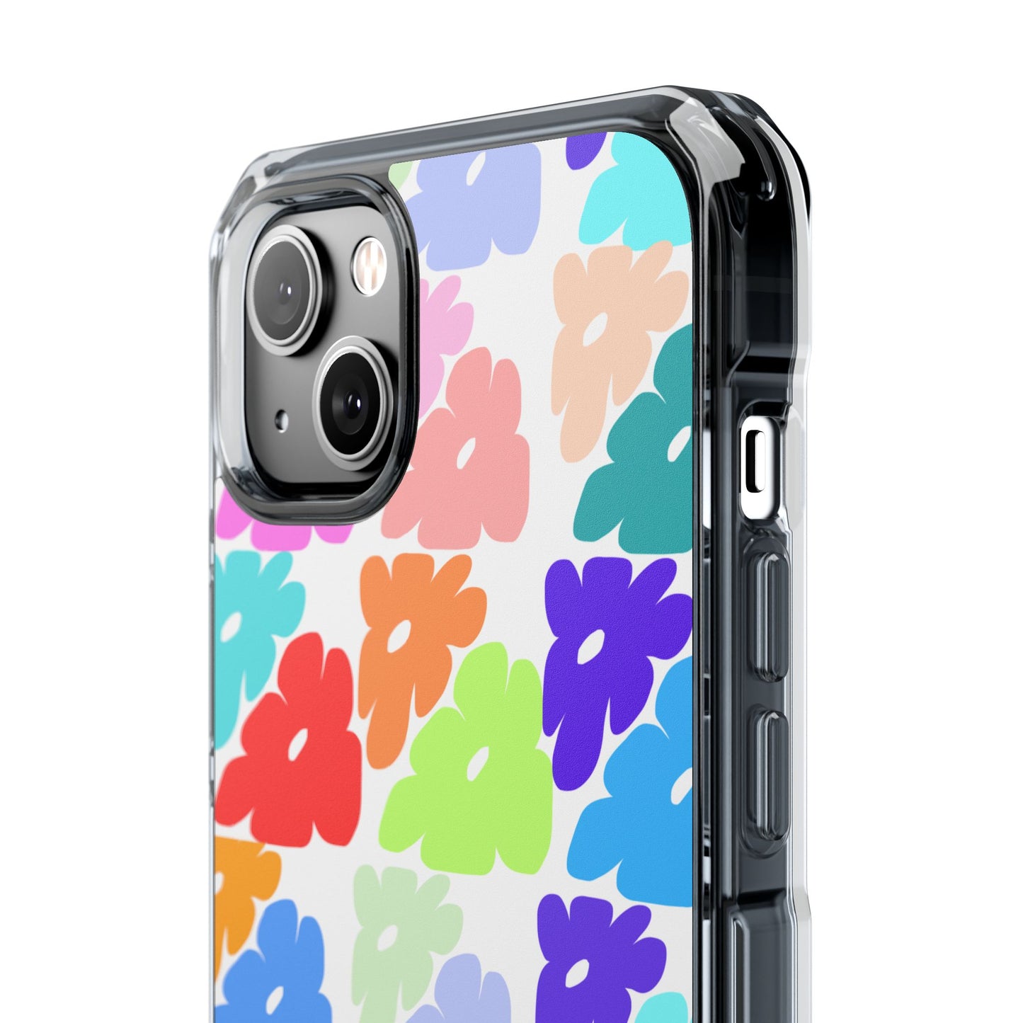Clear Impact Phone Case — Colorful Abstract Floral Pattern, Magnetic, Protective