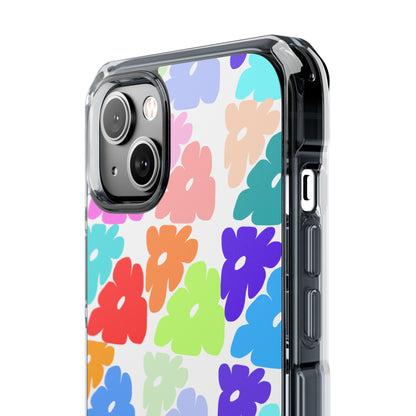 Clear Impact Phone Case — Colorful Abstract Floral Pattern, Magnetic, Protective
