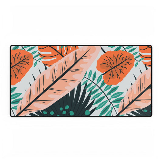 Tropical Floral Desk Mat — Large Botanical Mouse Pad for Home Office