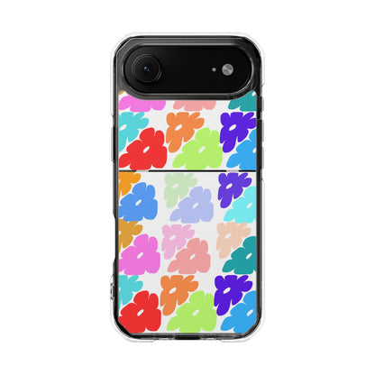 Clear Impact Phone Case — Colorful Abstract Floral Pattern, Magnetic, Protective