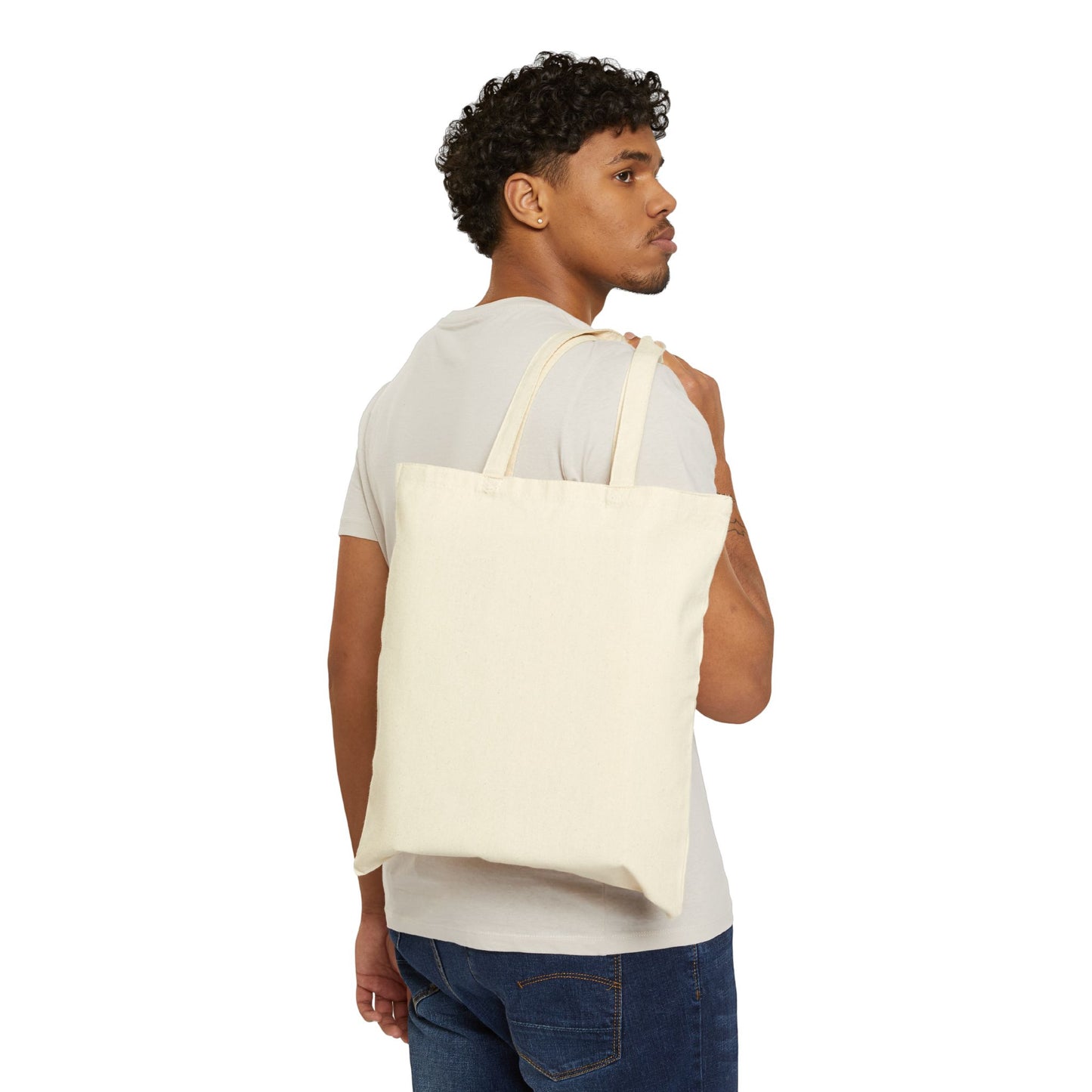 Canvas Tote Bag — Minimal Pink Floral "Wherever You Go" Eco Shopper