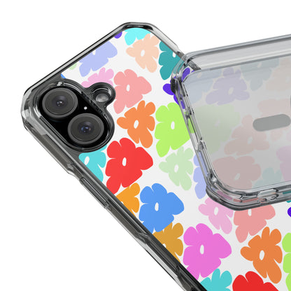 Clear Impact Phone Case — Colorful Abstract Floral Pattern, Magnetic, Protective