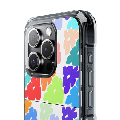 Clear Impact Phone Case — Colorful Abstract Floral Pattern, Magnetic, Protective