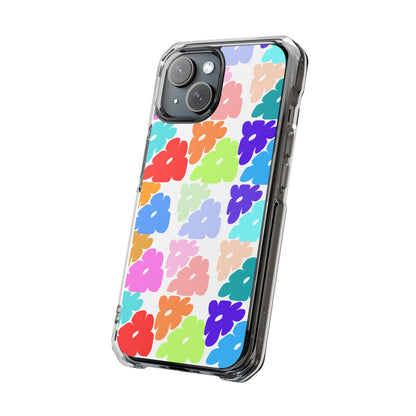 Clear Impact Phone Case — Colorful Abstract Floral Pattern, Magnetic, Protective